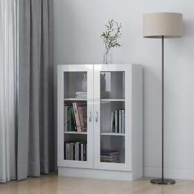 vidaXL Vitrine Cabinet High Gloss White 82.5x30.5x115 cm Chipboard