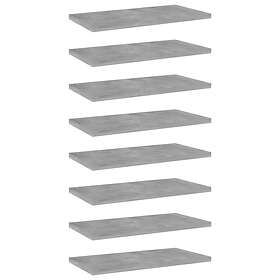 vidaXL Bookshelf Boards 8 pcs Concrete Grey 40x20x1.5 cm Chipboard
