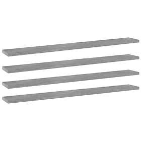vidaXL Bookshelf Boards 4 pcs Concrete Grey 80x10x1.5 cm Chipboard