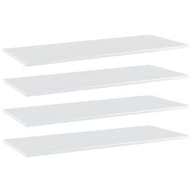 vidaXL Bookshelf Boards 4 pcs High Gloss White 100x40x1.5 cm Chipboard