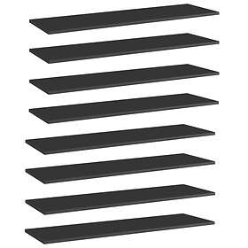 vidaXL Bookshelf Boards 8 pcs High Gloss Black 100x30x1.5 cm Chipboard