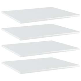 vidaXL Bookshelf Boards 4 pcs High Gloss White 60x50x1.5 cm Chipboard