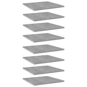 vidaXL Bookshelf Boards 8 pcs Concrete Grey 40x40x1.5 cm Chipboard