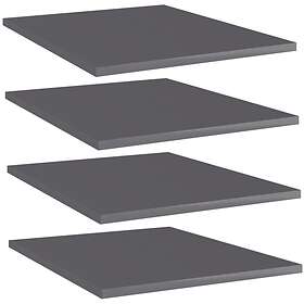 vidaXL Bookshelf Boards 4 pcs High Gloss Grey 40x50x1.5 cm Chipboard