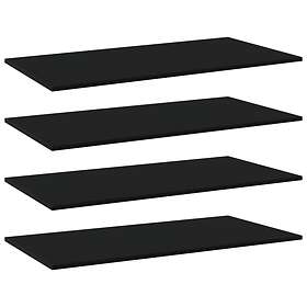vidaXL Bookshelf Boards 4 pcs Black 80x20x1.5 cm Chipboard