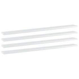 vidaXL Bookshelf Boards 4 pcs High Gloss White 100x10x1.5 cm Chipboard