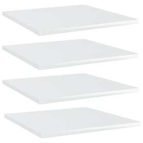 vidaXL Bookshelf Boards 4 pcs High Gloss White 40x40x1.5 cm Chipboard