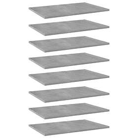 vidaXL Bookshelf Boards 8 pcs Concrete Grey 60x40x1.5 cm Chipboard