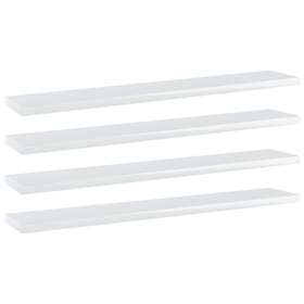 vidaXL Bookshelf Boards 4 pcs High Gloss White 60x10x1.5 cm Chipboard