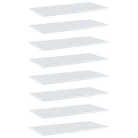 vidaXL Bookshelf Boards 8 pcs High Gloss White 80x40x1.5 cm Chipboard
