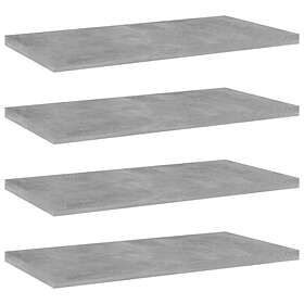 vidaXL Bookshelf Boards 4 pcs Concrete Grey 40x20x1.5 cm Chipboard
