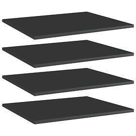 vidaXL Bookshelf Boards 4 pcs High Gloss Black 60x50x1.5 cm Chipboard