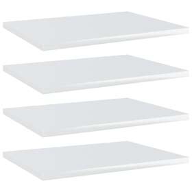 vidaXL Bookshelf Boards 4 pcs High Gloss White 40x30x1.5 cm Chipboard