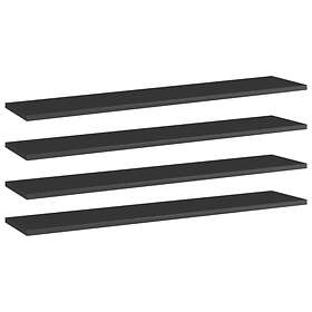 vidaXL Bookshelf Boards 4 pcs High Gloss Black 100x20x1.5 cm Chipboard