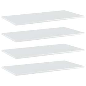 vidaXL Bookshelf Boards 4 pcs High Gloss White 80x40x1.5 cm Chipboard