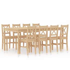 vidaXL 9 Piece Dining Set Pinewood