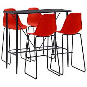 vidaXL 5 Piece Bar Set Plastic Red