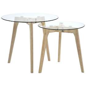 vidaXL Side Table Set 2 pcs Tempered Glass