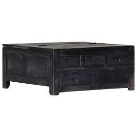 vidaXL Coffee Table Black 65x65x30 cm Solid Mango Wood