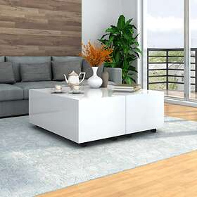 vidaXL Coffee Table High Gloss White 100x100x35 cm