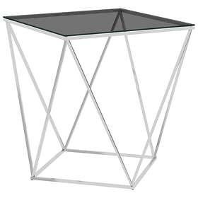 vidaXL Coffee Table Silver and Black 50x50x55 cm Stainless Steel
