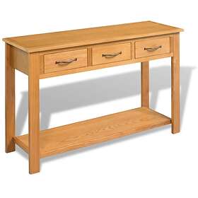 vidaXL Console Table 118x35x77 cm Solid Oak Wood