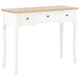 vidaXL Dressing Console Table with 3 Drawers White