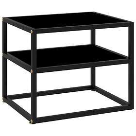 vidaXL Console Table Black 50x40x40 cm Tempered Glass