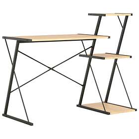 vidaXL Desk with Shelf Black and Oak 116x50x93 cm