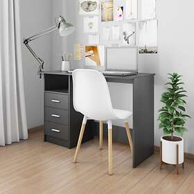 vidaXL Desk with Drawers Black 110x50x76 cm Chipboard
