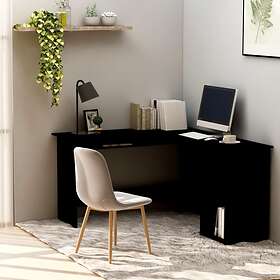 vidaXL L-Shaped Corner Desk Black 120x140x75 cm Chipboard