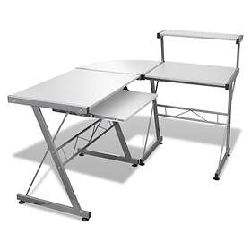 vidaXL Computer Desk with Pull-out Keyboard Tray L-shaped White