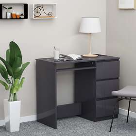vidaXL Desk High Gloss Grey 90x45x76 cm Chipboard
