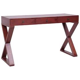 vidaXL Computer Desk Brown 132x47x77 cm Solid Mahogany Wood