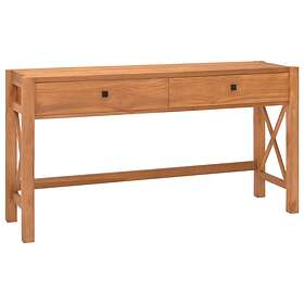 vidaXL Desk with 2 Drawers 140x40x75 cm Recycled Teak Wood