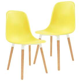 vidaXL Dining Chairs 2 pcs Yellow Plastic