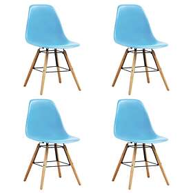 vidaXL Dining Chairs 4 pcs Blue Plastic