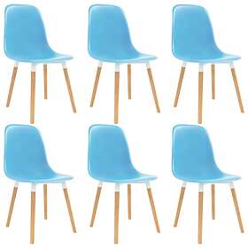 vidaXL Dining Chairs 6 pcs Blue Plastic