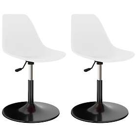 vidaXL Swivel Dining Chairs 2 pcs White PP