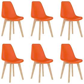 vidaXL Dining Chairs 6 pcs Orange Plastic