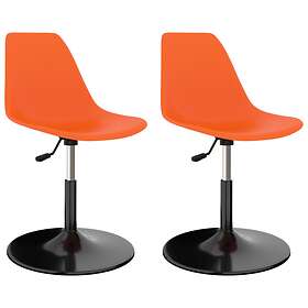 vidaXL Swivel Dining Chairs 2 pcs Orange PP