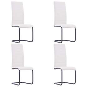 vidaXL Cantilever Dining Chairs 4 pcs Cream Fabric