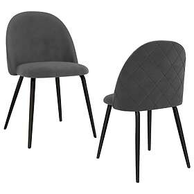 vidaXL Dining Chairs 2 pcs Grey Fabric