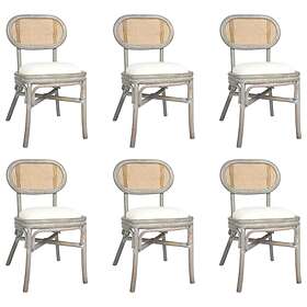 vidaXL Dining Chairs 6 pcs Grey Linen