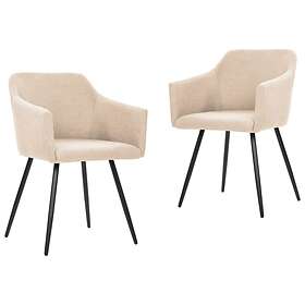 vidaXL Dining Chairs 2 pcs Cream Fabric