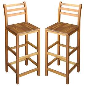 vidaXL Bar Chairs 2 pcs Solid Acacia Wood