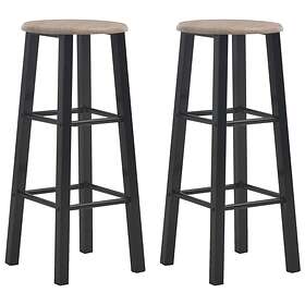 vidaXL Bar Stools 2 pcs Black MDF