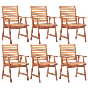 vidaXL Outdoor Dining Chairs 6 pcs Solid Acacia Wood