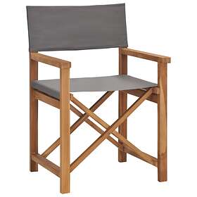 vidaXL Director's Chair Solid Teak Wood Grey