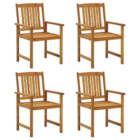 vidaXL Director's Chairs 4 pcs Solid Acacia Wood